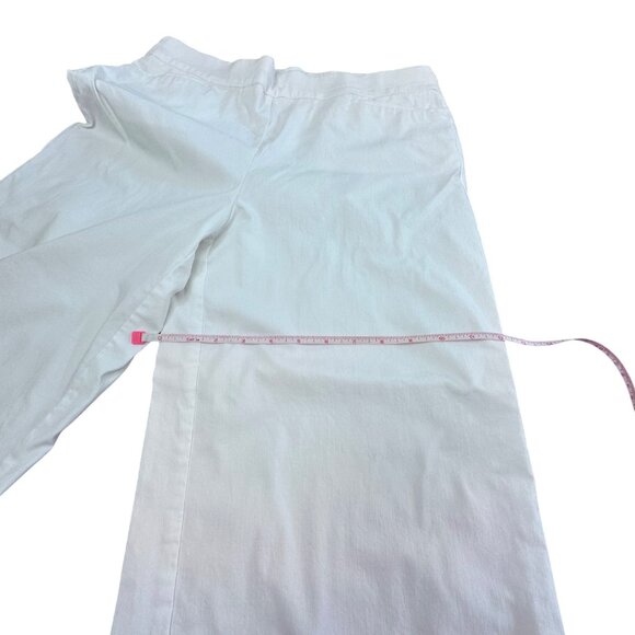 Chico's Pants Size 2 R 12R Large White Cropped Pants Wide Leg Pull On Stretch - Picture 13 of 13